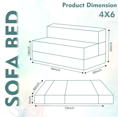 Image of Los Angeles Foldable Two Seater Sofa Cum Bed, Sofa Bed 4 X 6 Feet Jute Fabric Washable Cover- Including Cushion Perfect for Living Room - Brown