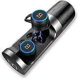 Monster Wireless Earbuds, Bluetooth 5.0 in-Ear Headphones with Rotating Metal Charging Case,Extra Deep Bass,8 Hours Playback and 60 Extra Hours of Charging Case,Clear Call,Truely Sport Headphones