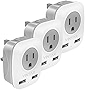 [3-Pack] US to UK Plug Adapter, Ireland Hong Kong Type G Travel Adaptor,VINTAR International Power Adapter with 2 USB,4 in 1 Outlet Adaptor for USA to British England Scotland Irish London Dubai