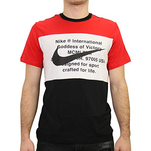 T-shirt Nike NSW HBR Swoosh homme noir en coton col rond