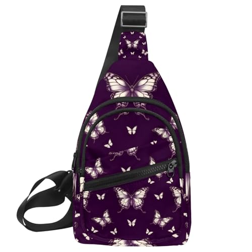 Sac de voyage violet à motif papillons pour vos randonnées et circuits urbains