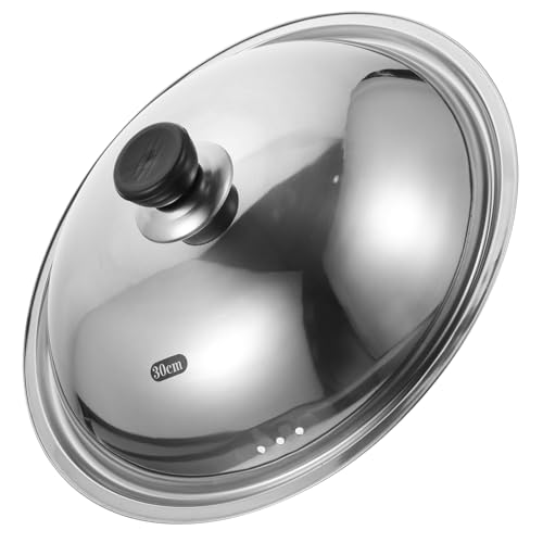 UKCOCO Tapa para Sartén Inoxidable Multiusos Antiescaldaduras de Resistente y Práctica para Cocina y Hotelera