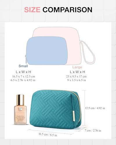 Image of BAGSMART Small Makeup Bag, Travel Cosmetic Bag Make Up Pouch Small Travel Zipper Pouch,Water-resistant Toiletry Bag,Makeup Organizer Bag for Women, Blue