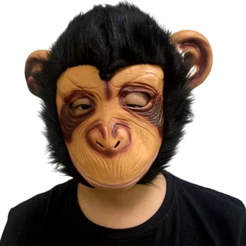HATFRYF Máscara de macacão, máscara de macaco engraçado, máscara de látex animal, respirável de animal para o Halloween disfarces festas carnavais
