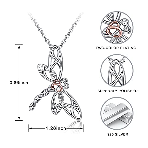 Collier libellule et cœur en chaîne creuse : haute bijouterie fine