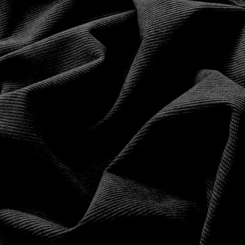 Black Corduroy Fabric by The Yard, 60" Wide