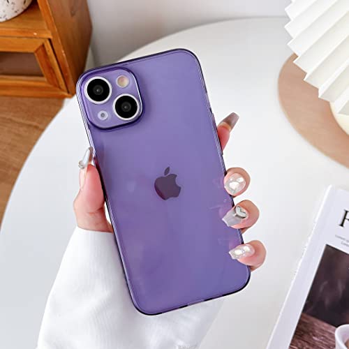 Coque iPhone 14 Plus ZTOFERA transparente silicone violet souple