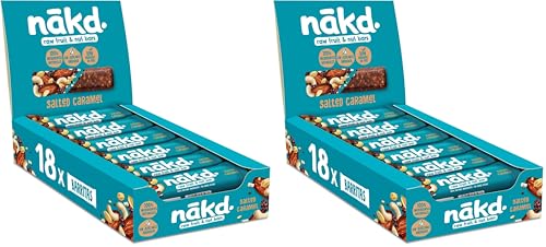 Barritas Nākd Salted Caramel de fruta y frutos secos sin azúcar para picar sano entre horas