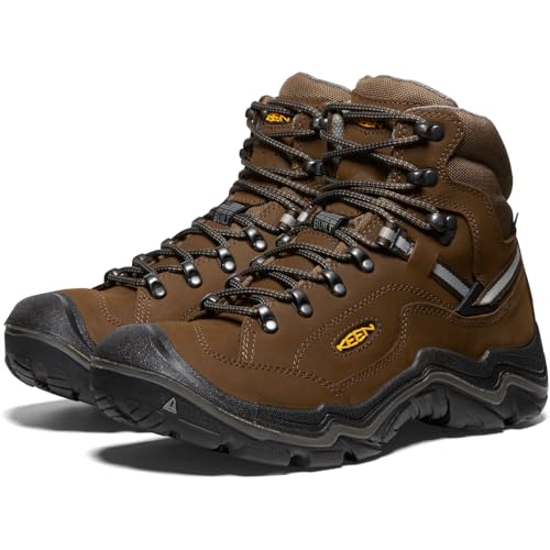 KEEN Men's Durand 2 Mid Height Waterproof Hiking Boots, Cascade Brown/Gargoyle, 12 Wide US4