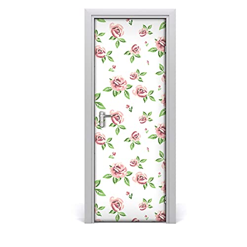 Autocollant De Porte Rénovation Facile pour Masquer Défauts Fleurs Légères