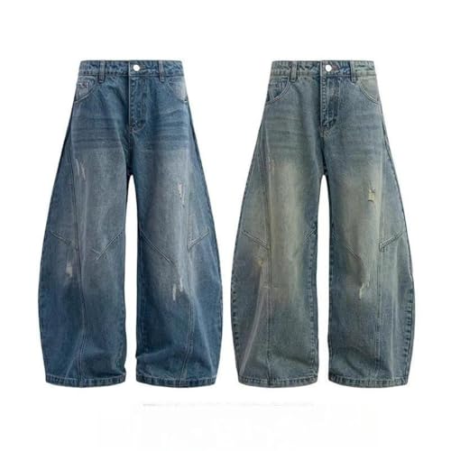 Men Baggy Vintage Wash Denim Pants Streetwear Oversized Harajuku Style High Waist Casual Trousers2
