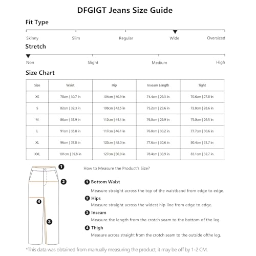 DFGIGT Men's Baggy Hip Hop Jeans Wide Leg Skater Denim Pants Casual Loose Fit Long Trousers Streetwear Jinco Oversized Relaxed Y2k 2000s Extreme Motion Skateboard,A12 Blue,Medium