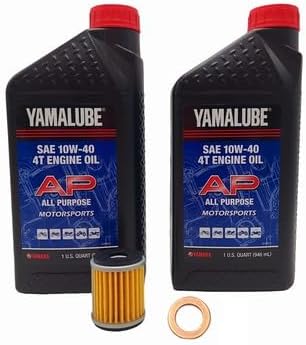 Yamaha WR 450 F (2016-2024) all Models Oil Filter Change Kit Yamaha Part# 5D3-13440-09-00 and 2 Quarts All Purpose LUB-10W40-AP-12