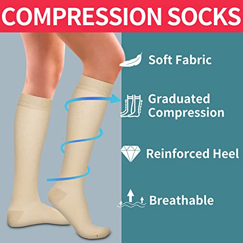 Image of Laite Hebe 4 Pairs-Compression Socks for Women&Men Circulation-Best Support for Nurses,Running,Athletic