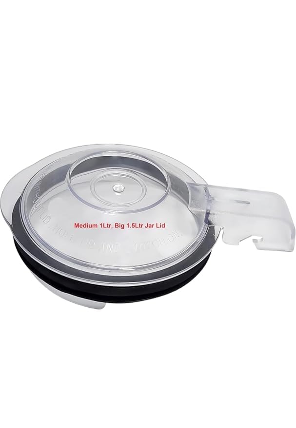 Mixer grinder jar Dry/Wet Jar Lid suitable suitable for PANASONIC Mixer models MX-AC350,MX-AC555, MX-AC400, MX-AC250, MX-AC220, MX-AC210 (Polycarbonate, Clear) (Medium 1Ltr, Big 1.5Ltr Jar Lid)