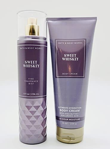 Bath & Body Works - Sweet Whiskey - 2 pc Bundle - Fine Fragrance Mist and Ultimate Hydration Body Cream
