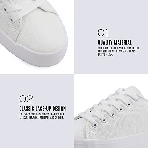 Image of JABASIC Women Lace Up Platform Sneakers Comfortable Casual Fashion Sneaker Walking Shoes