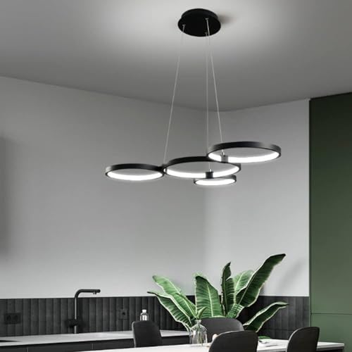 Lustre rond en aluminium LED dimmable pour salle à manger et salon