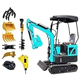 Mini pelle sur chenilles – 0,8/1/2 tonne de terreau, excavatrice hydraulique pour tranchées, parcs et aménagement paysager