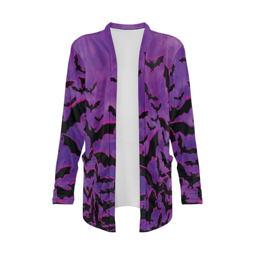 Image of Forchrinse Red Ladybug Cardigan for Women Causal Long Sleeve Open Front Cardigans Sweater Fashion 2024 Fall Coat with Pockets