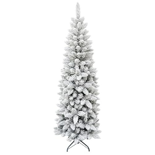 Maury's Albero di Natale Artificiale Extra Slim Innevato...