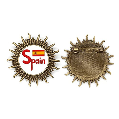 Broche drapeau Espagne métal rouge insigne Sonne Haken écusson pin's de veste