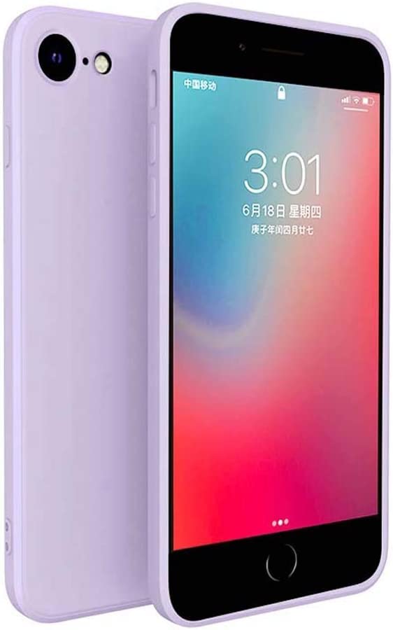 Coque iPhone SE 2020 silicone liquide violet à bord droit antichoc