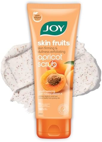 Joy Apricot & Walnut Face & Body Scrub for Blackheads Removal (200gm) | Exfoliating Scrub For All Skin Types | Removes Tan & Dead Skin | 100% Vegan & Gentle on Skin