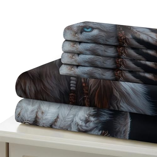 Housse de couette loup en microfibre résistante imprimée 3D