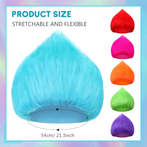 Image of Geyoga 6 Pcs Funny Wig Crazy Hair for Halloween Party,6 Colors A