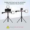 ChromLives Dual Cold Shoe Mount Universal Cold Shoe Adapter with 1/4 Thread Holes Rotatable Camera Shoe Extension Bracket for Microphone,Led Light