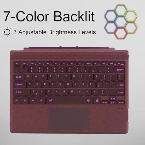mobee Capa tipo para Microsoft Surface Pro 7+/Pro 7/Pro 6/Pro 5/Pro 4/Pro 3,7 Color Backlight Slim B