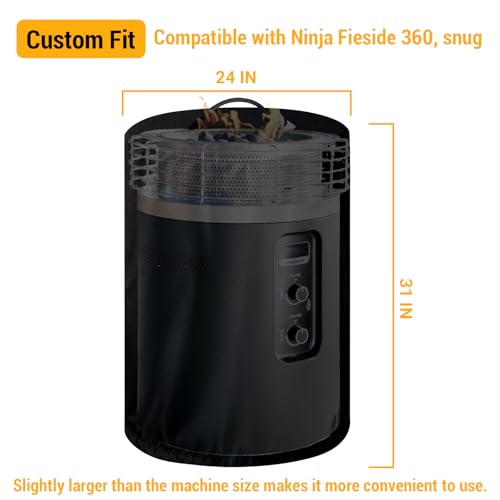 Fire Pit Cover For Ninja Fireside 360,Ninja Outdoor Fire Pit Cover 600d Oxford With Pvc Backing,Waterproof, Dustproof, And Uv Resistant,Compatible For Ninja Fireside360 Outdoor Heater by TheClouds - Used condition - Image 2