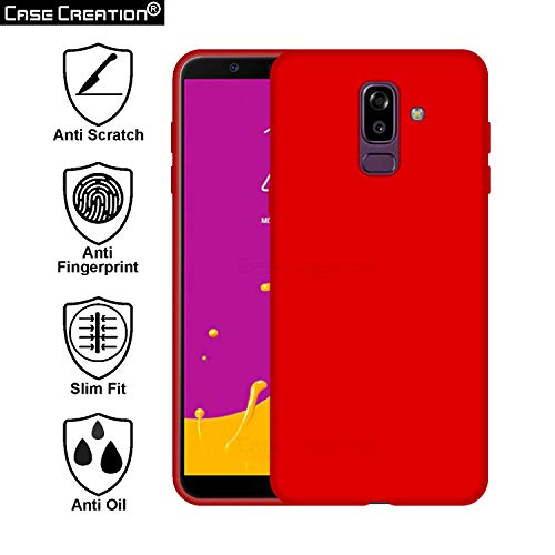 Image of Case Creation Luxurious OG Series for Samsung J8 Case Cover,Anti-Dirty Slim Case Frosted Matte Cute Candy TPU Raised Bezel (Splash of Color) Back Cover for Samsung Galaxy J8 -Wine Red