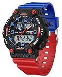 Gosasa Orologio sportivo analogico digitale da uomo e donna, alla moda, con doppio display, impermeabile fino a 50 m, per esterni, tattico, militare, robusto, con retroilluminazione a LED, cinturino