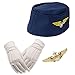 Tigerdoe Stewardess Hat - Flight Attendant Costume - Air Hostess - Cabin Crew - 3 Pc - Women's Costumes