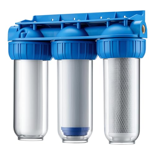 Naturewater NW-BR10B4 3 Stufen Wasserfilter, 5 µ, 20,67 mm (1/2\"), Ø60 mm PP Kartusche, Filter Wandhalterung, Filterschlüssel, Sedimentfilter Aktivkohleblock Aktivkohlegranulat Naturewater NW-BR10B4 3 Stufen Wasserfilter, 5 µ, 20,67 mm (1/2\"), Ø60 mm PP Kartusche, Filter Wandhalterung, Filterschlüssel, Sedimentfilter Aktivkohleblock Aktivkohlegranulat