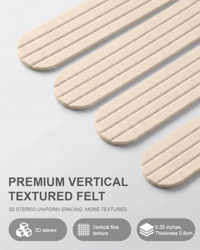 6 Pcs 15.7x3.9 Felt Board, Self-Adhesive and Removable Nano Tap Wall Decor, 0.35" Thick Freely Combinable Felt Bulletin Board for Bedroom Living Room Office Classroom Flower Shop (Camel) — view 3
