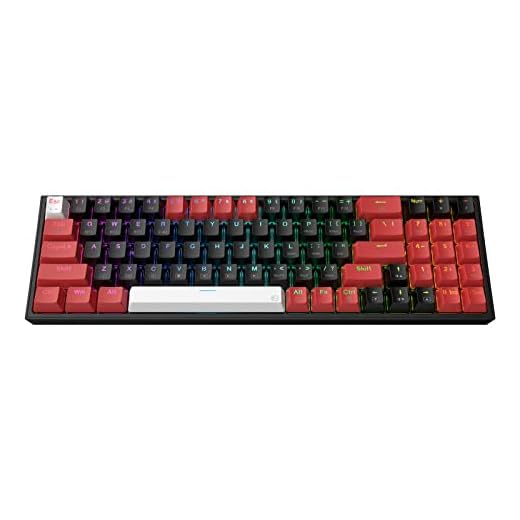 Redragon K628 PRO 75% 3-Mode Wireless RGB Gaming Keyboard, 78 Keys Hot-Swappable Compact Mechanical Keyboard w/Hot-Swap Free-Mod PCB Socket, Dedicated Arrow Keys & Numpad, Red Switch