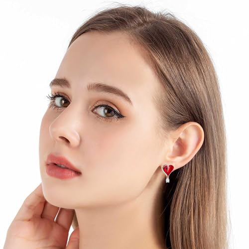 Austrian Crystal Heart Stud Earrings for Women Trendy Halo Drop Earrings 14K Gold Plated Hypoallergenic Jewelry2