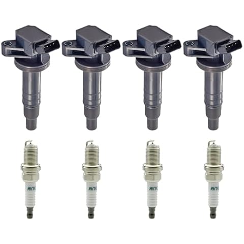 Set of 4 Ignition Coil Packs & Spark Plug Kits Compatible with Honda Civic L4 1.8L 2012-2015 Acura ILX,Coil Packs Replaces # UF672, 30520R1AA01, C1823, NGK97390, 97390 Cover