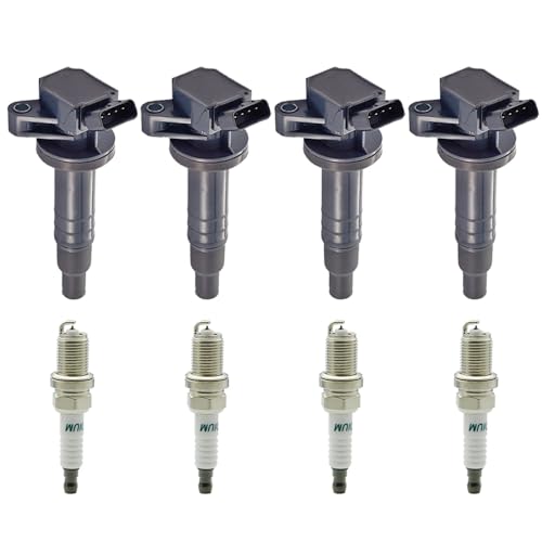Image of Set of 4 UF672 Ignition Coil Packs with 97390 Spark Plug Kits Compatible with Honda Civic L4 1.8L 2012-2015 Acura ILX, Coil Packs Replaces # UF672, 30520R1AA01, C1823, NGK97390, 97390
