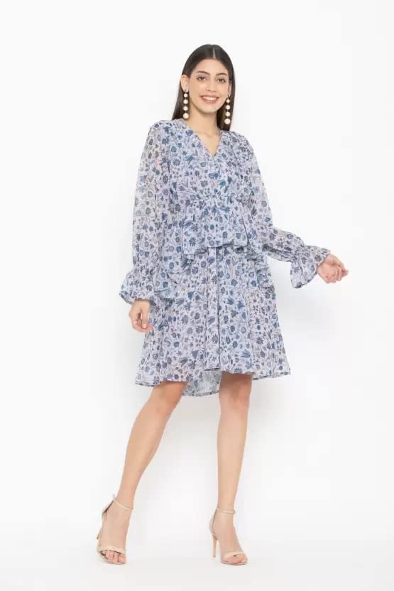 Image of Zilcon Women's Dresses for Women || Dress for Women || Western Dresses for Women || Women Dress || A-Line Maxi Dress (Medium, Grey)
