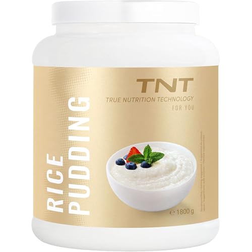 TNT Rice Pudding – Ideal für Muskelaufbau & Fitness • Zuckerfrei, Glutenfrei, Laktosefrei • 84g Kohlenhydrate, 7.6g Protein • Einfache Zubereitung • 100% Vegan • 1800g Packung