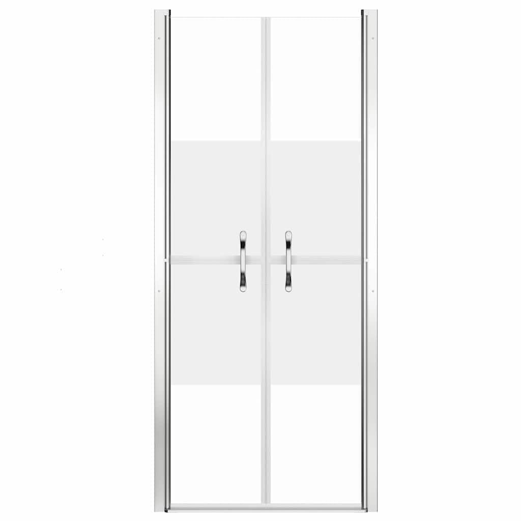 Puerta de ducha semimate ESG 76 x 190 cm, marco de aluminio, ajustable 73-76 cm, cristal de seguridad de 5 mm, con accesorios de montaje, mango moderno, separación de baños, para entrada de