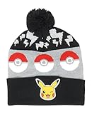 Bioworld Pokemon Pikachu Pokeball Beanie Cap Hat One Size Licensed New Black