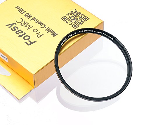 Image of Fotasy 72mm Ultra Slim UV Protection Lens Filter, Nano Coatings MRC Multi Resistant Coating Oil Water Scratch, 16 Layers Multicoated 72mm UV Filter