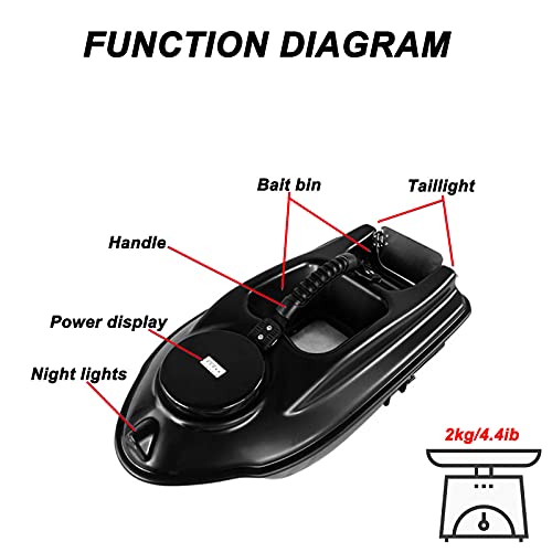 Afstandsbediening voerboot, fishfinder kan 1,5 kg aas laden, 500 m afstandsbediening voerboot, 5000 mAh batterij met grote capaciteit, met nachtlampje, geschikt voor meer, rivier, zee,5000mAh - Image 7