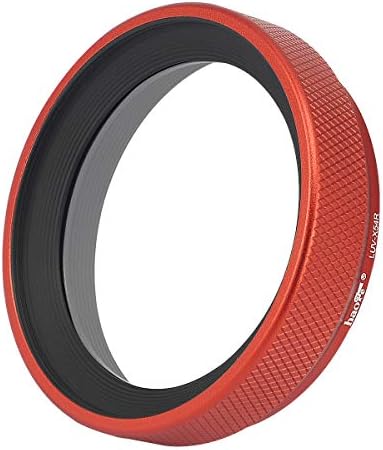 Haoge LUV-X54R Metal Lens Hood Shade with MC UV Protection Multicoated Ultraviolet Lens Filter for Fujifilm Fuji X100V Camera Red