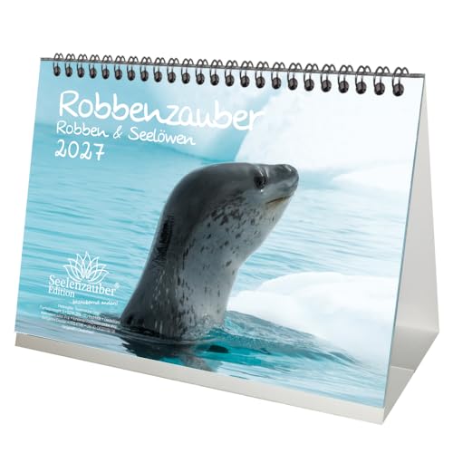 Robbenzauber DIN A5 Tischkalender für 2027 Robben und Seelöwen - Seelenzauber